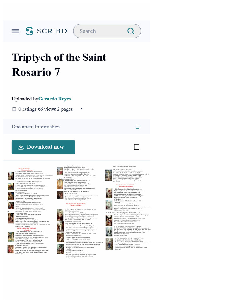 Triptych of the Saint Rosario 7 Guide | PDF | Jesus | Rosary