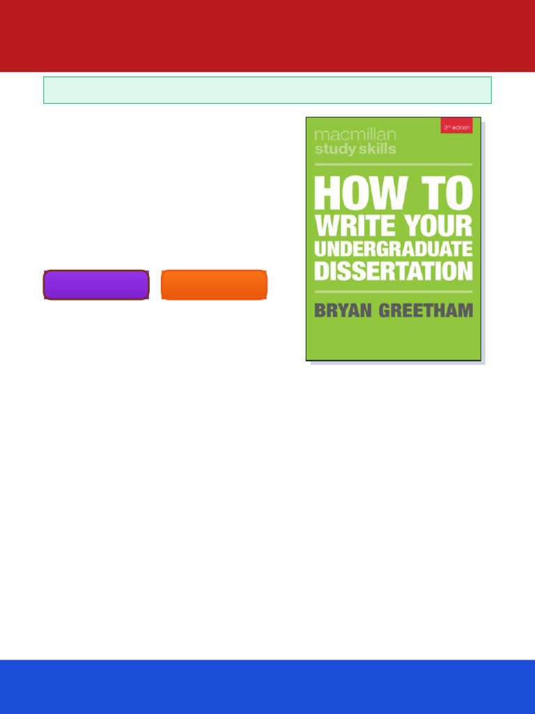 How to Write Your Undergraduate Dissertation (Macmillan Study Skills ...