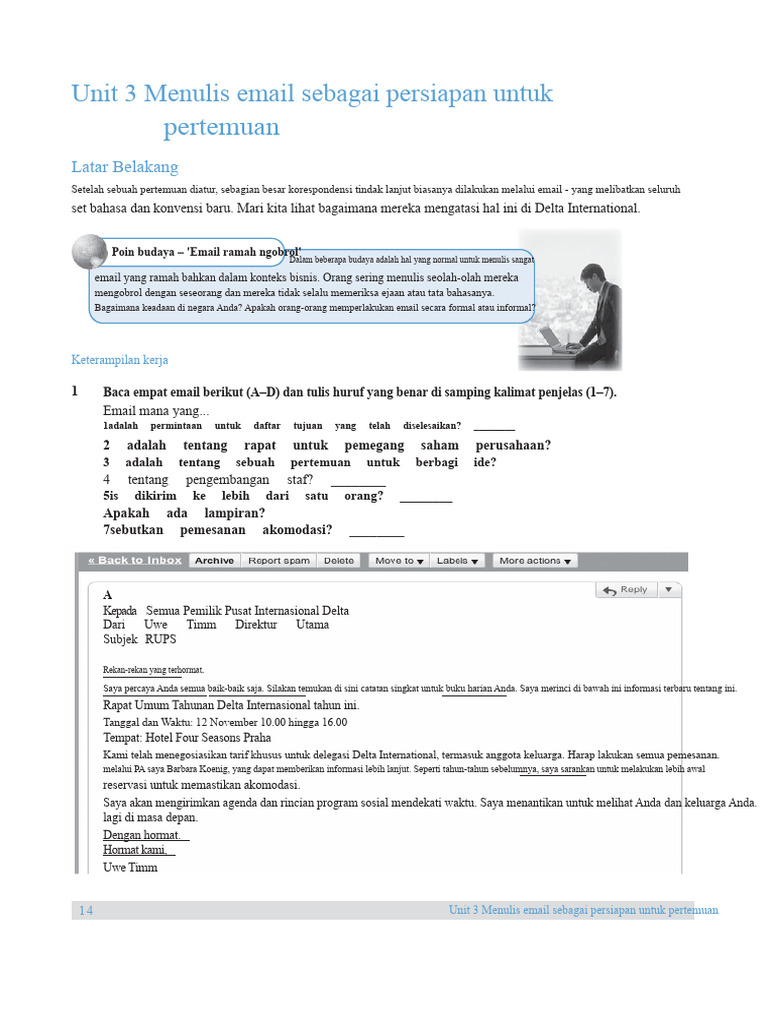 Menulis Email untuk Pertemuan Bisnis | PDF