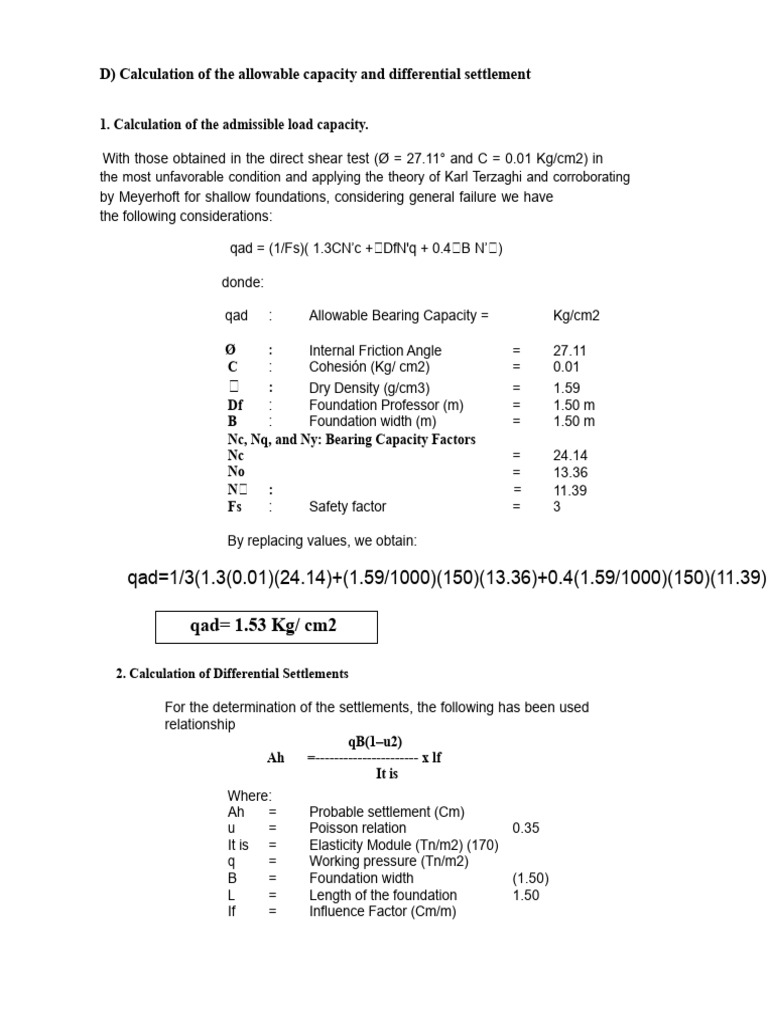 D-Verify The Calculation of Allowable Capacity and Differential ...