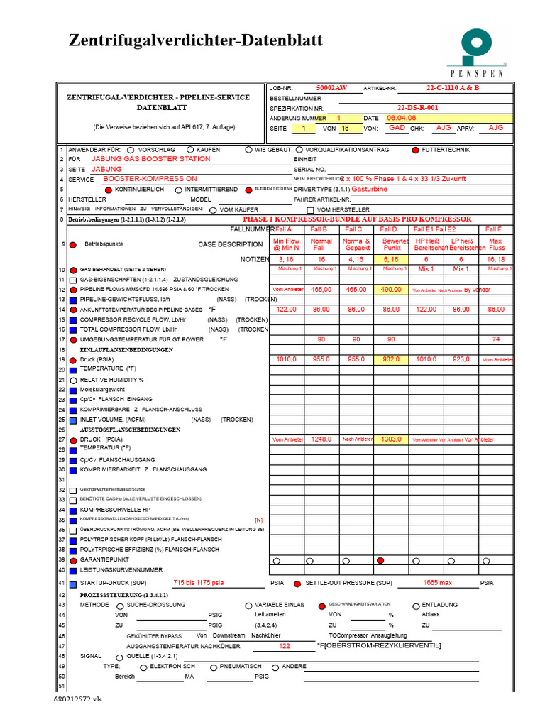 22-DS-R-001 Rev 1 API 617 GTCPs | PDF