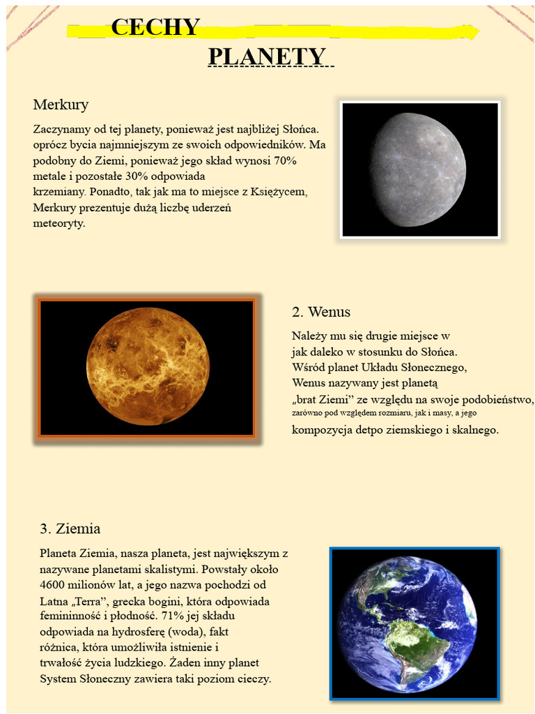 Cechy Planet | PDF