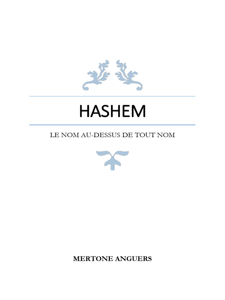 Hashem : Le Mystère du Nom Sacré | PDF | Tétragramme | Dénomination de ...