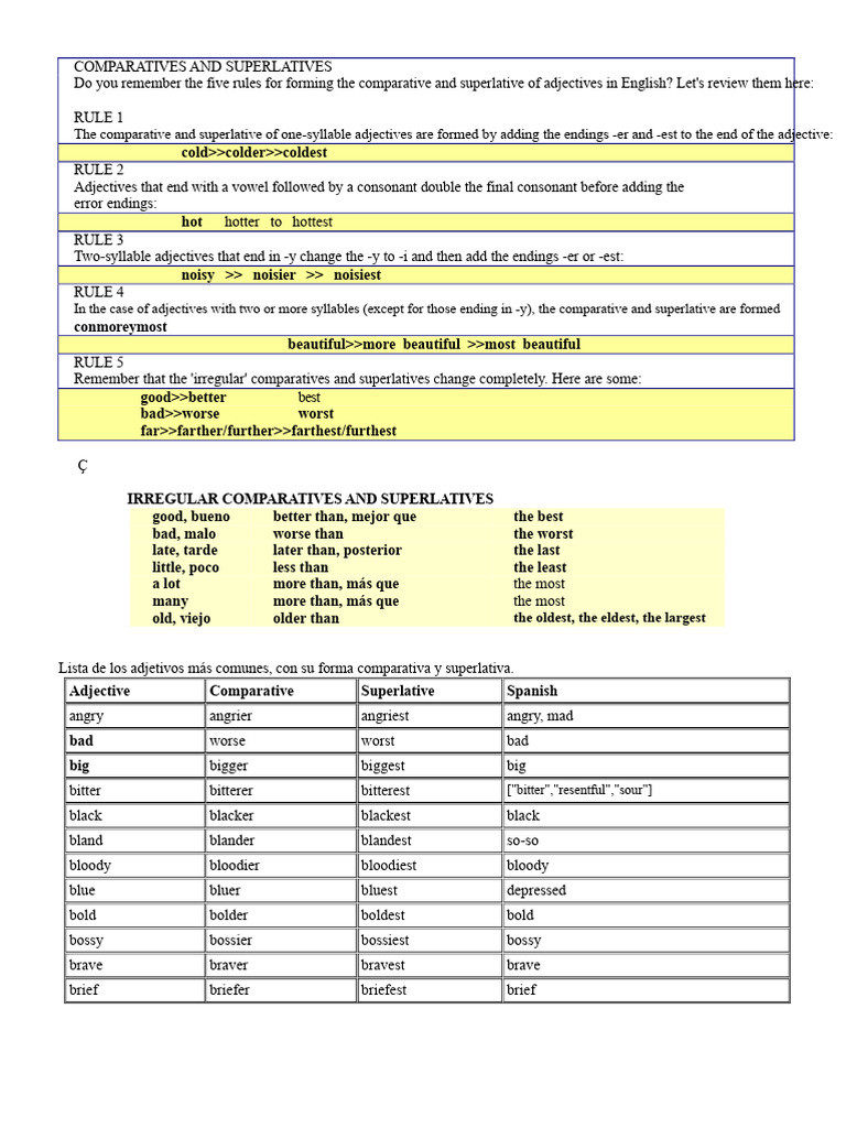 English Adjective Comparatives Guide | PDF | Phonetics | Linguistics
