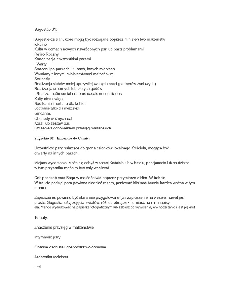 Propozycja Pracy Z Parami | PDF