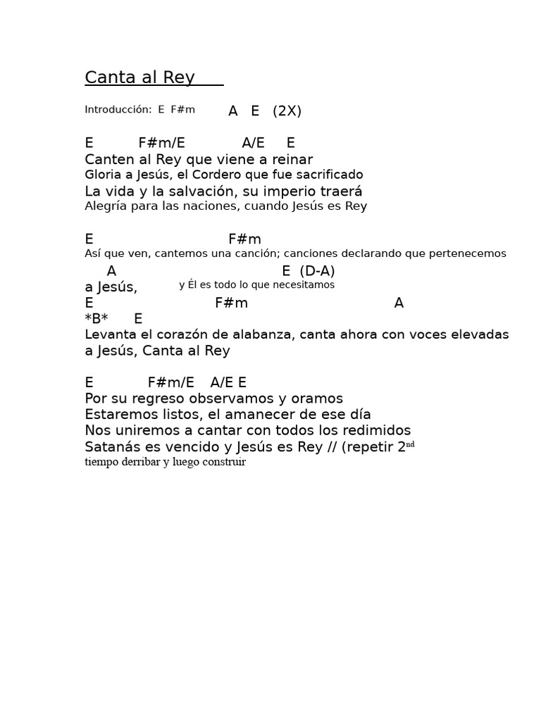 Canta Al Rey | PDF