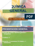 PRESENTACIÓN GENERAL Del Curso de Química General Curso de Química Básica Sesion