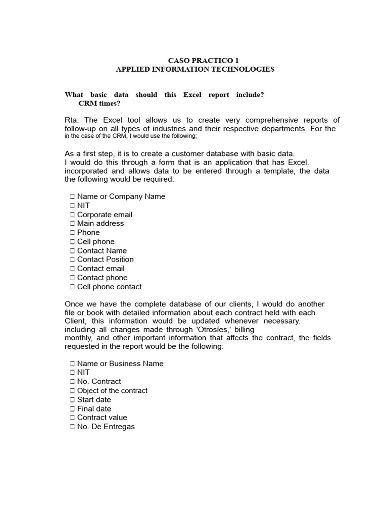 Practical Case Class 1 | PDF