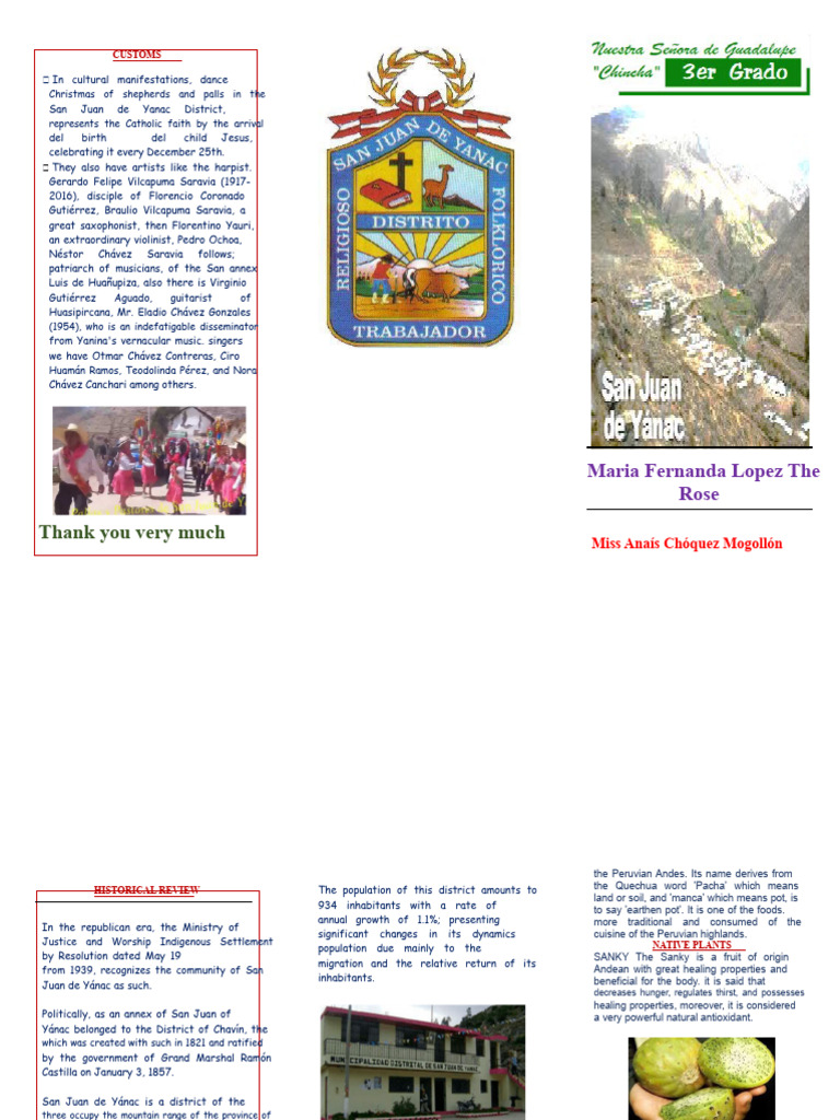 Cultural Heritage of San Juan de Yánac | PDF | Peru