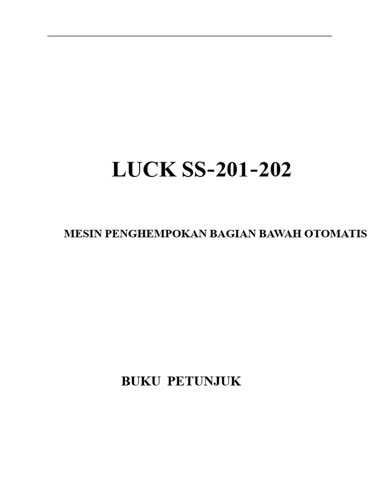 Panduan Keselamatan Mesin LUCK SS-201-202 | PDF