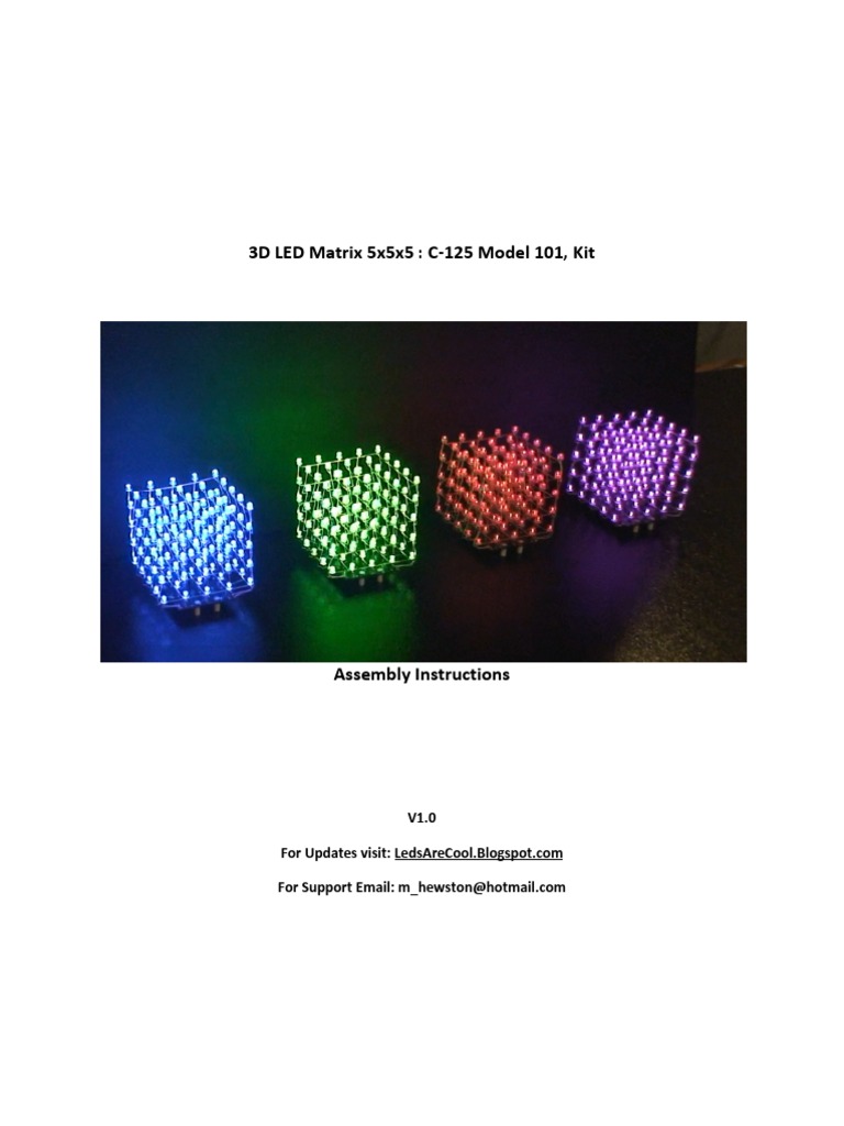 3D LED Matrix 5x5x5 Assembly Guide | PDF | Printed Circuit Board ...