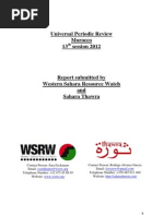 Universal Periodic Review-Morocco  13th session WSRW & Sahara Thawra 