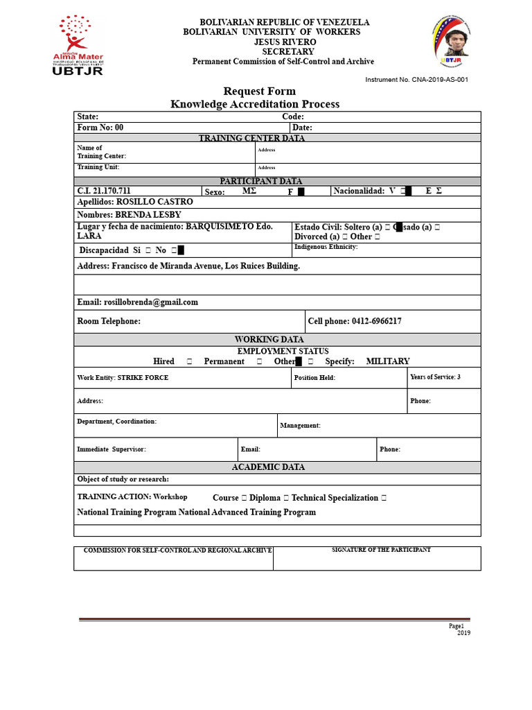 Knowledge Accreditation Request Form | PDF