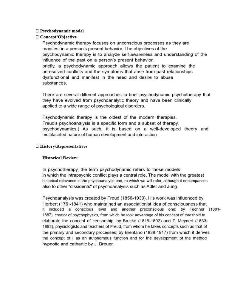 Psychodynamic Model | PDF | Psychoanalysis | Psychodynamics