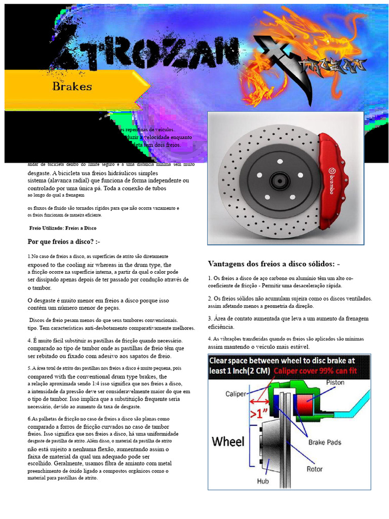 Vantagens dos Freios a Disco em Bicicletas | PDF | Freio | Atrito