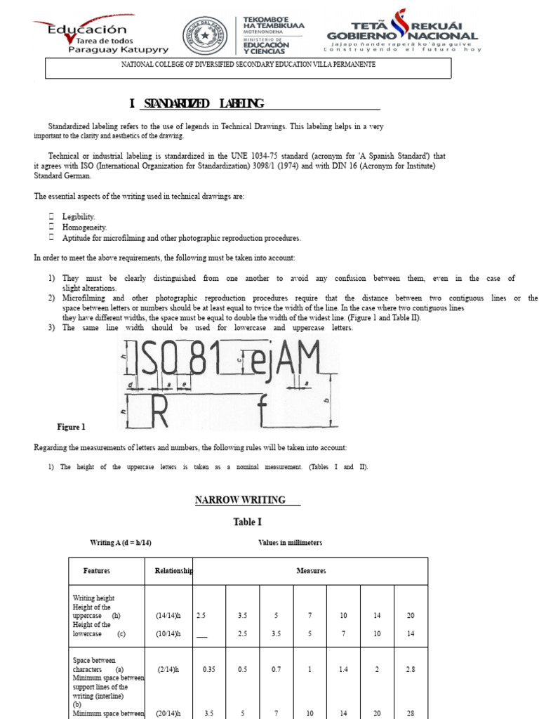 Standardized Labeling in Technical Drawings | PDF | Letter Case ...
