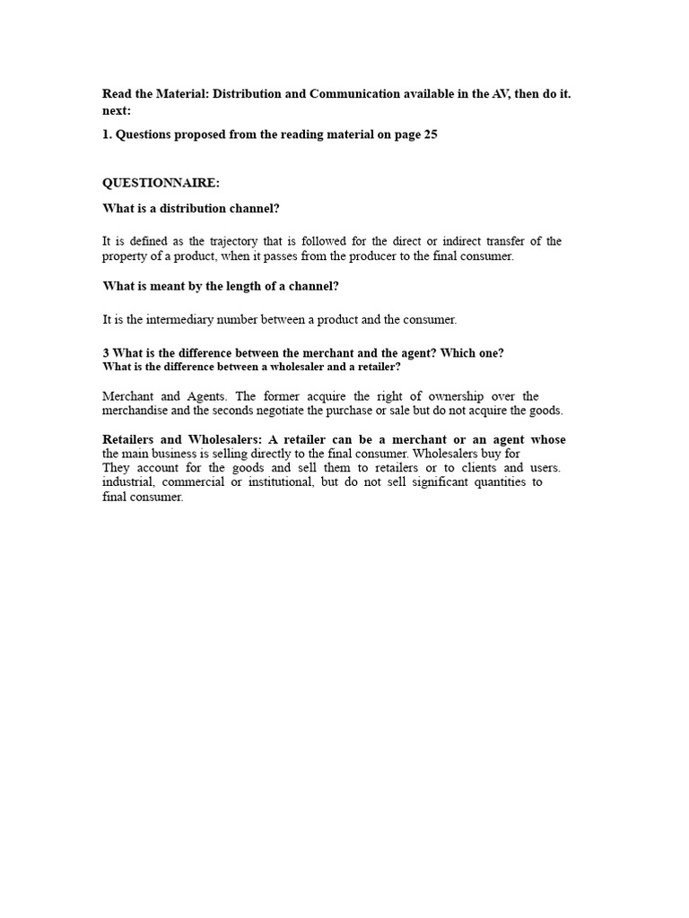 Task Week 9 (Distribution and Communication) | PDF | Retail | Sales