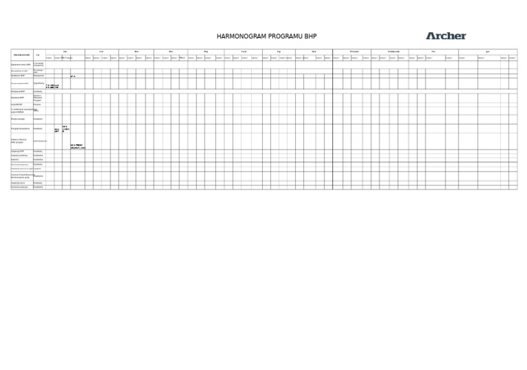 Harmonogram Programu HSE | PDF