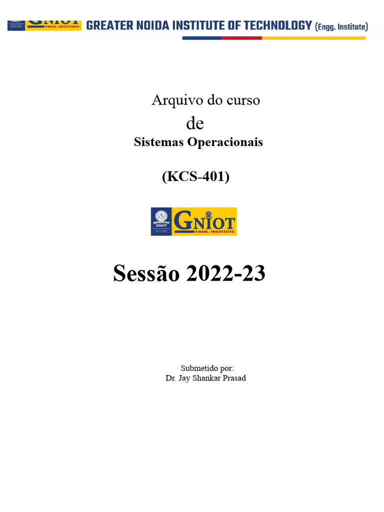 Curso de Sistemas Operacionais KCS-401 | PDF | Engenharia | Science