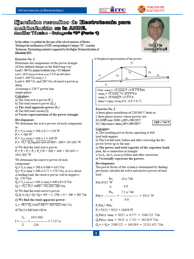 Solved Exercises in Electrical Engineering - Category D | PDF | Ac ...