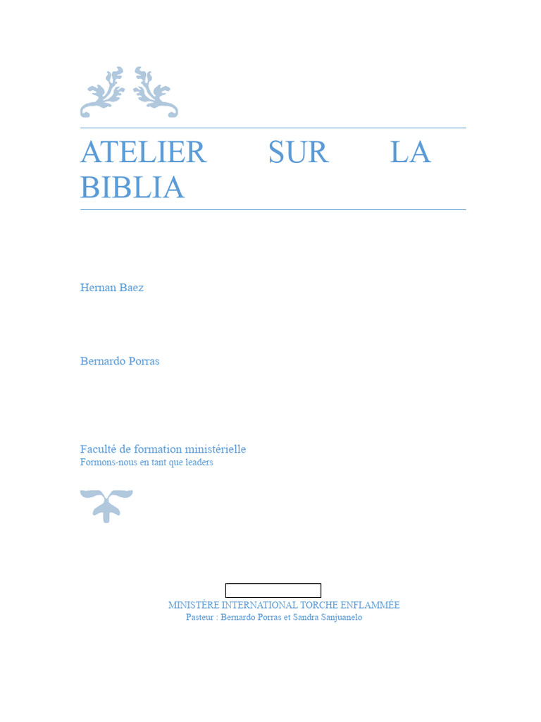 Atelier sur la Bible : Fondements et Thèmes | PDF | Livres des Rois ...