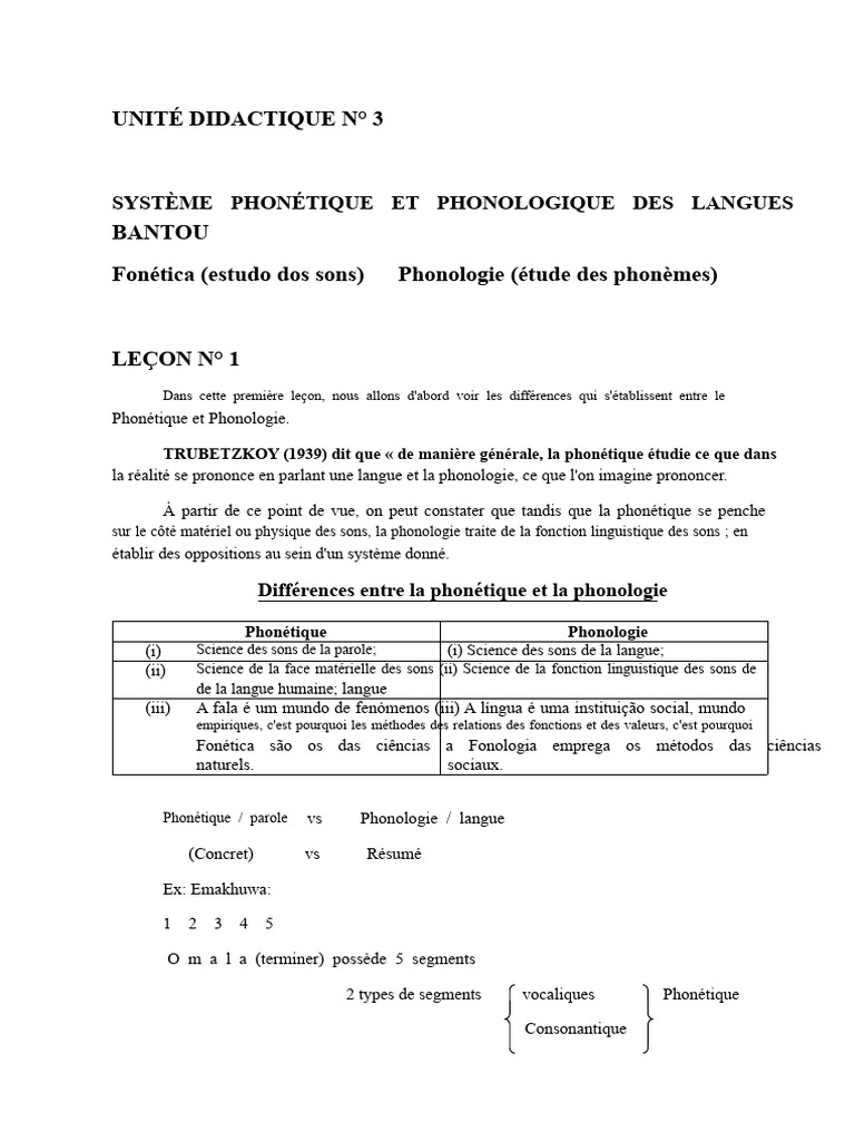 Phonétique et phonologie des langues bantou | PDF | Phonologie | Syllabe