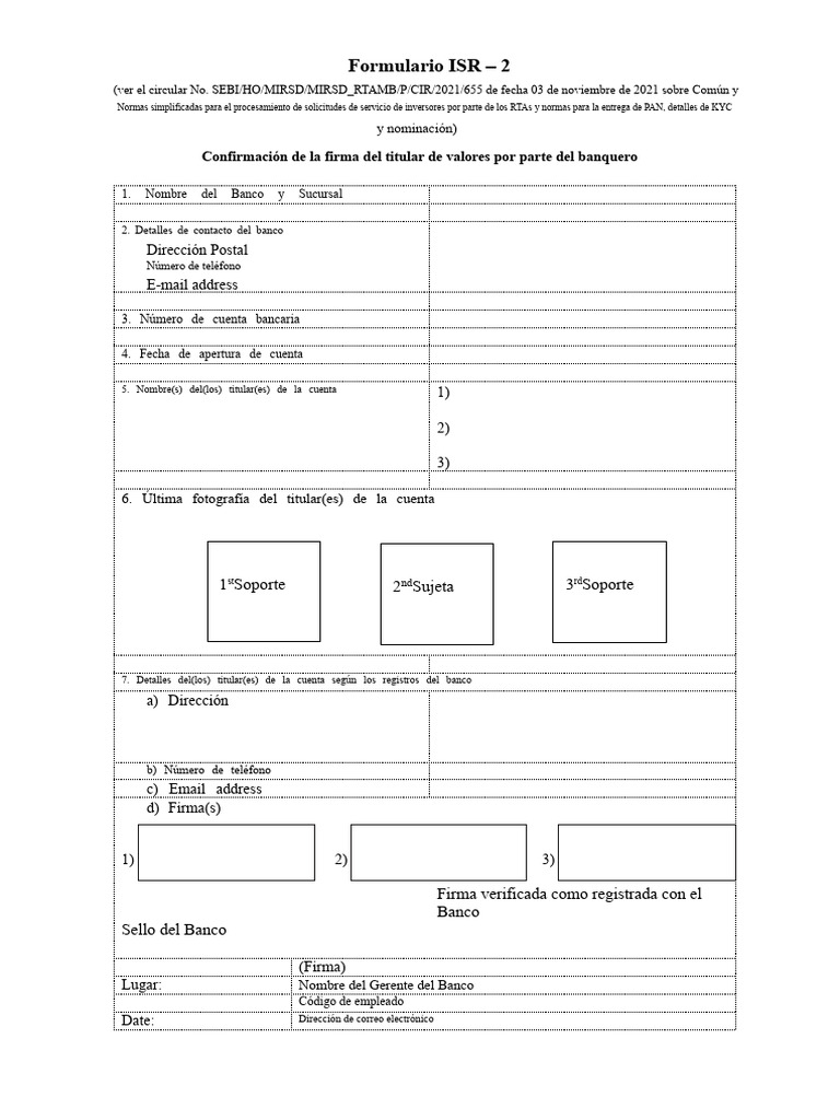 Formulario ISR 2: Dirección Postal E-Mail Address | PDF
