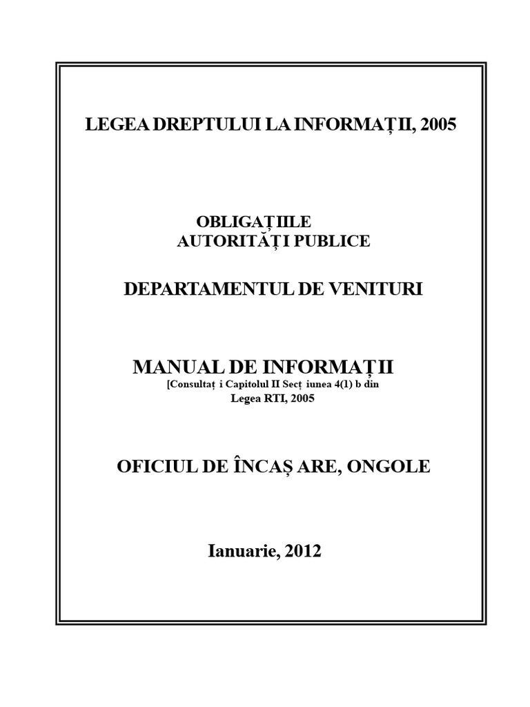 Manual de Venituri 4 (!) (B) 09 | PDF