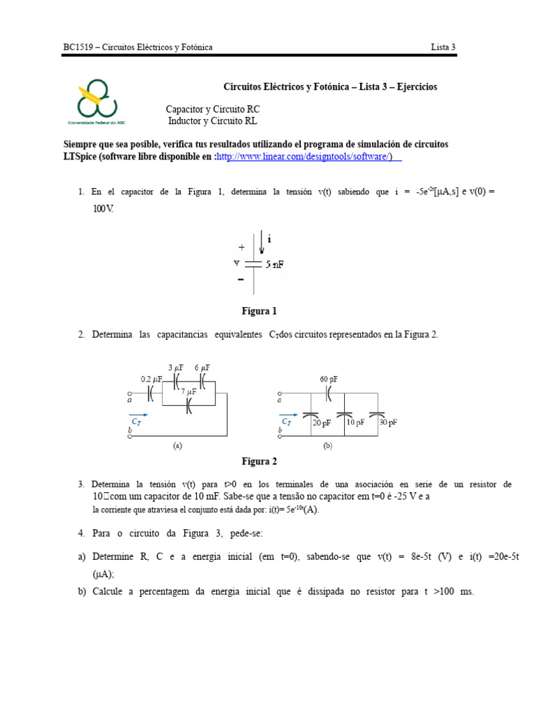 Solución 3a Lista de Ejercicios | PDF | Red eléctrica | Inductor
