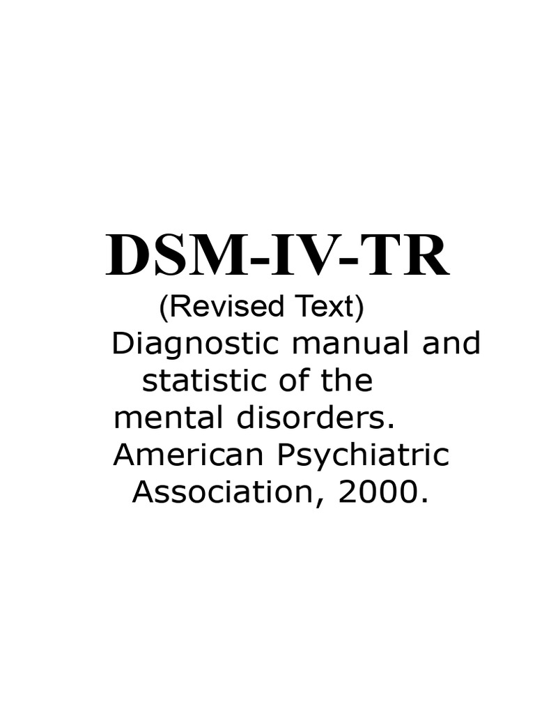 DSM-IV-TR Diagnostic Manual Overview | PDF | Intellectual Disability ...