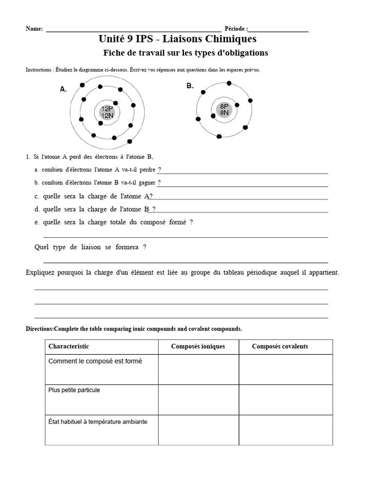 Types de liaisons chimiques et ions | PDF | Liaison chimique | Ion