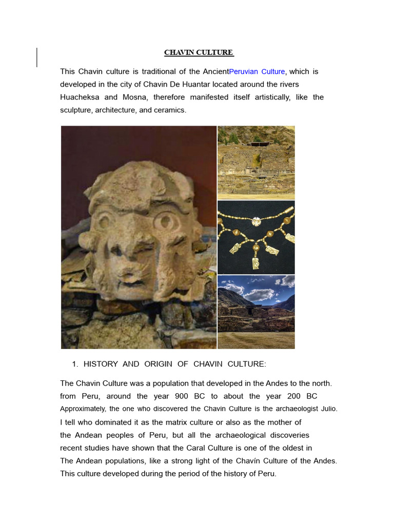 Overview of Chavin Culture in Peru | PDF