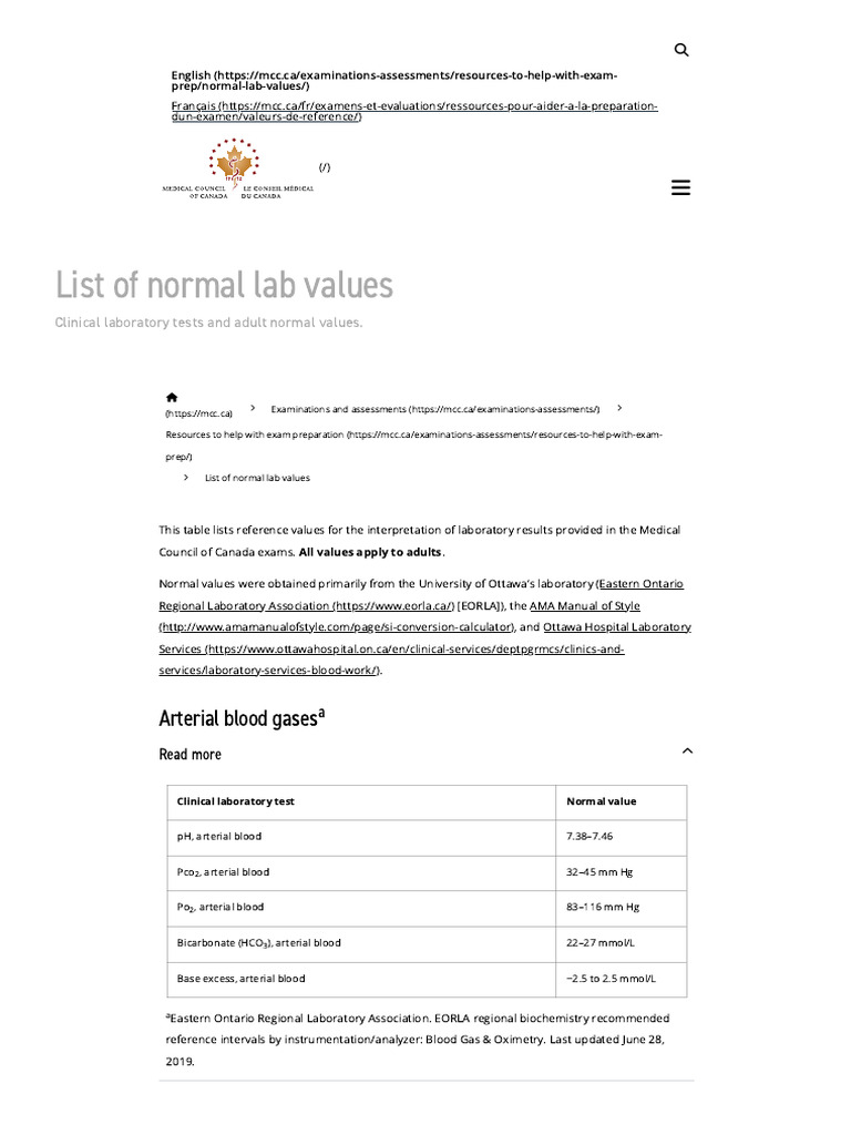 Normal Lab Values for Exam Prep | PDF | Low Density Lipoprotein | White ...