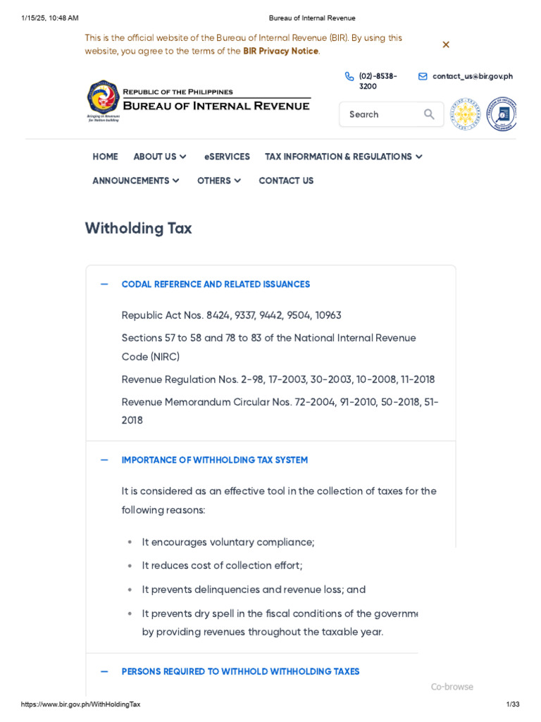 Withholding Tax Guide Philippines | PDF | Payroll Tax | Taxes