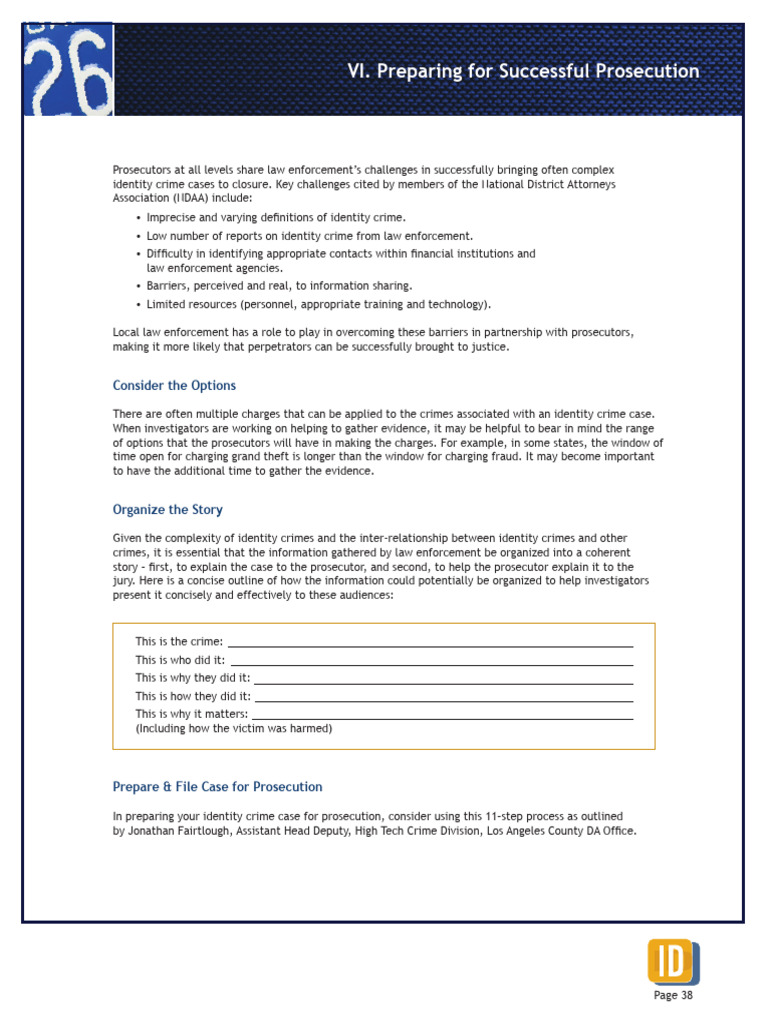 Strategies for Prosecuting Identity Crimes | PDF | Prosecutor | Witness