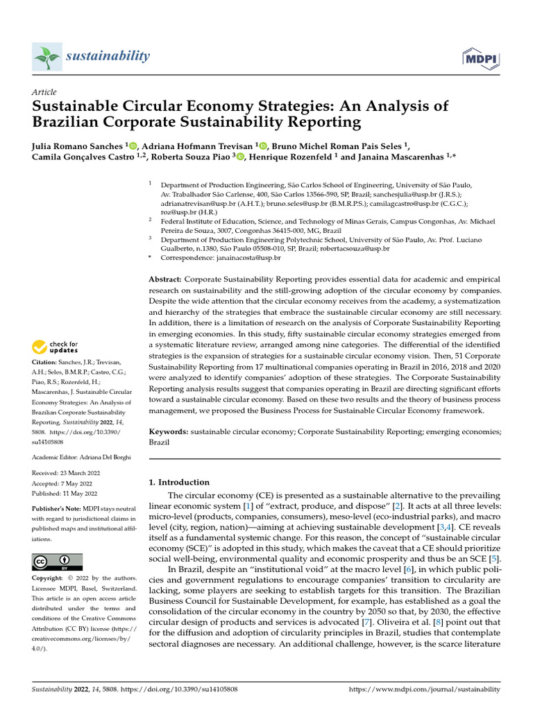 Sustainability 14 05808 | PDF | Systematic Review | Sustainability