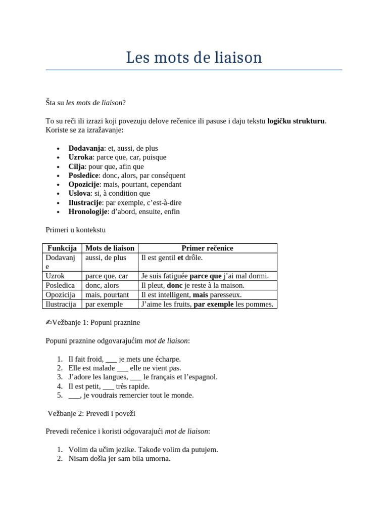 Guide des mots de liaison en français | PDF | Échecs | Théorie (échecs)