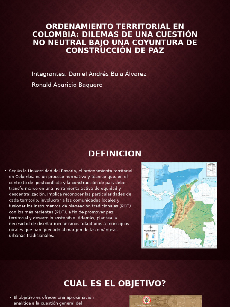 Ordenamiento Territorial y Paz en Colombia | PDF | Colombia | Planificación