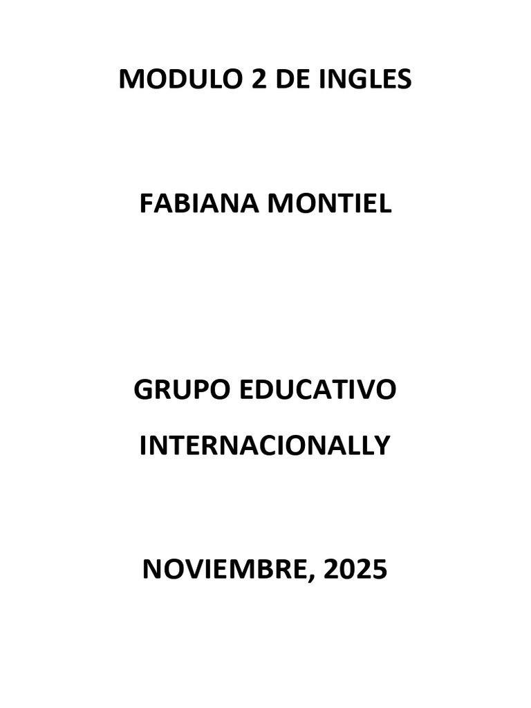 Módulo 2 de Inglés: Actividades y Aprendizajes | PDF