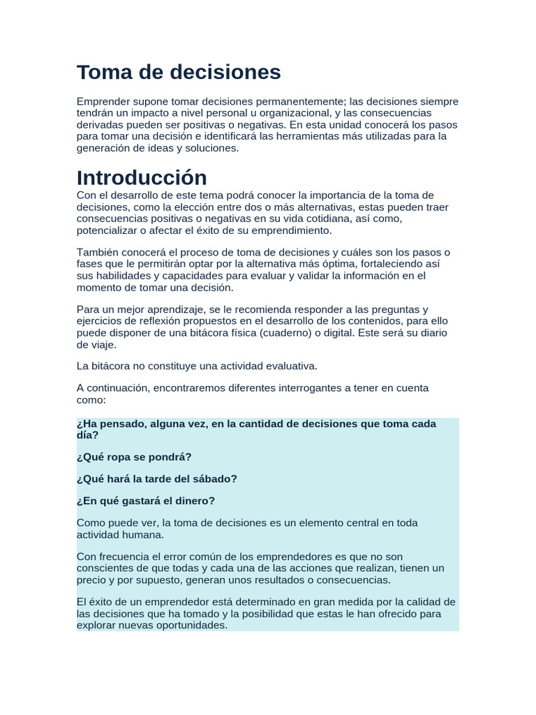 Estrategias Efectivas para Decidir | PDF | Toma de decisiones ...