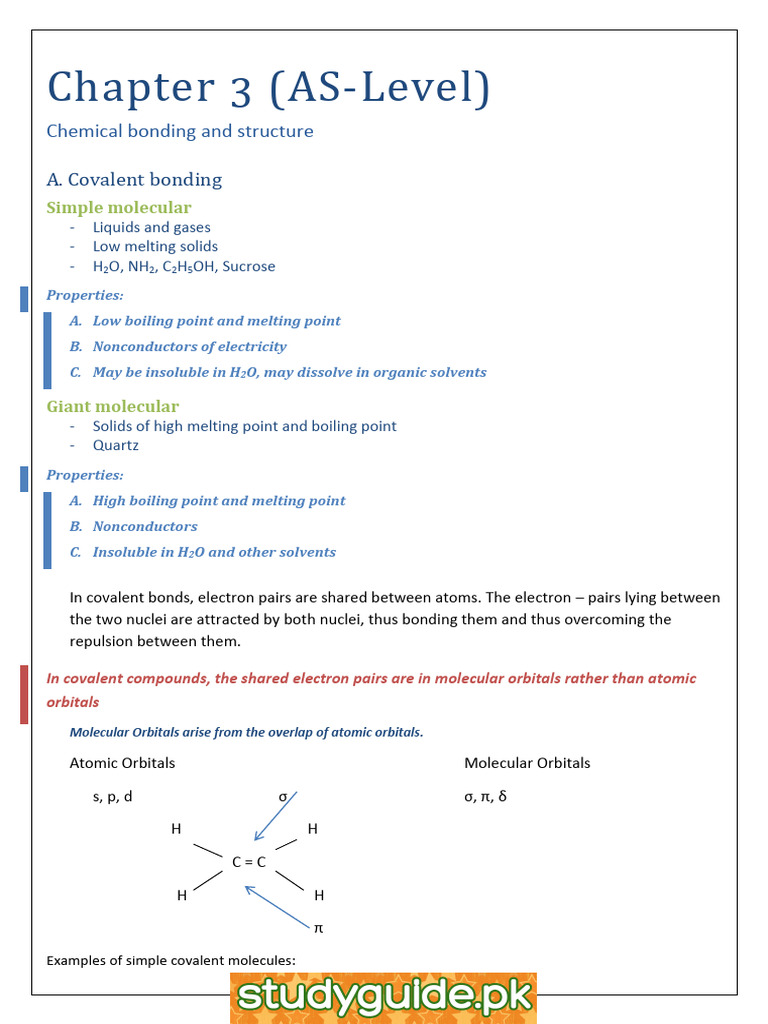 Covalent Bonding and Molecular Structure | PDF | Chemical Polarity ...