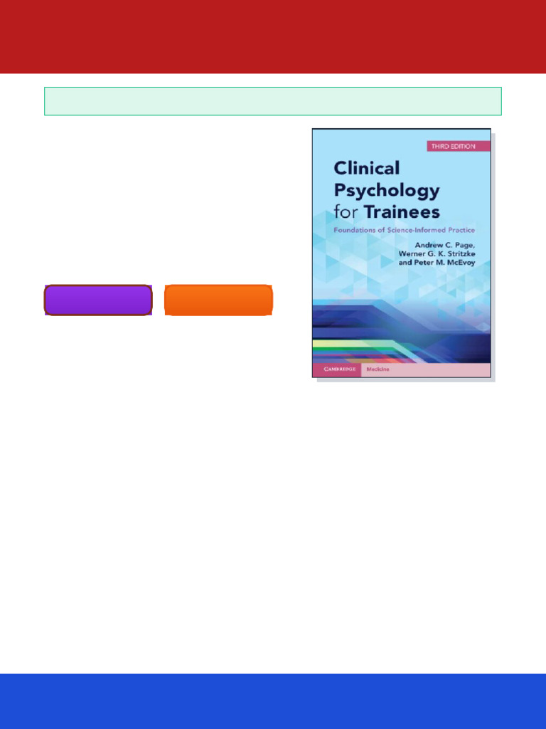 8273Clinical Psychology for Trainees: Foundations of Science-Informed ...