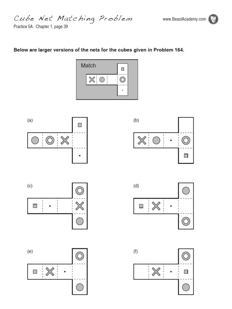Cube Net Matching Practice 5A | PDF