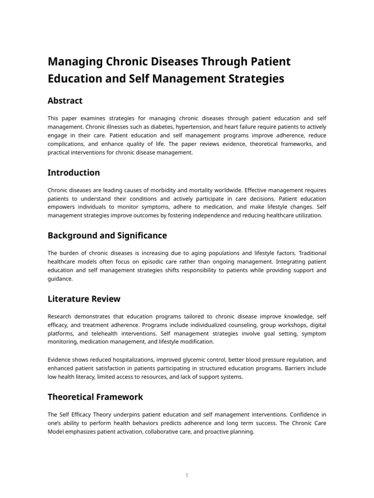 Chronic Disease Management Strategies | PDF | Chronic Condition ...