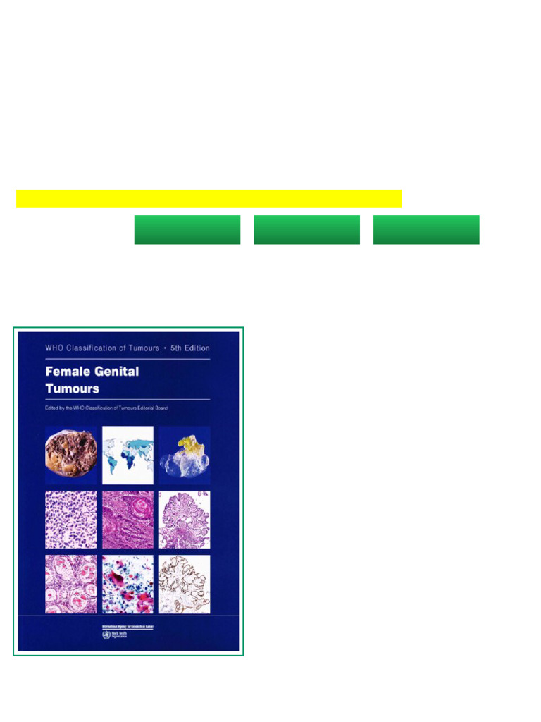 WHO classification of female genital tumours WHO Classification of ...
