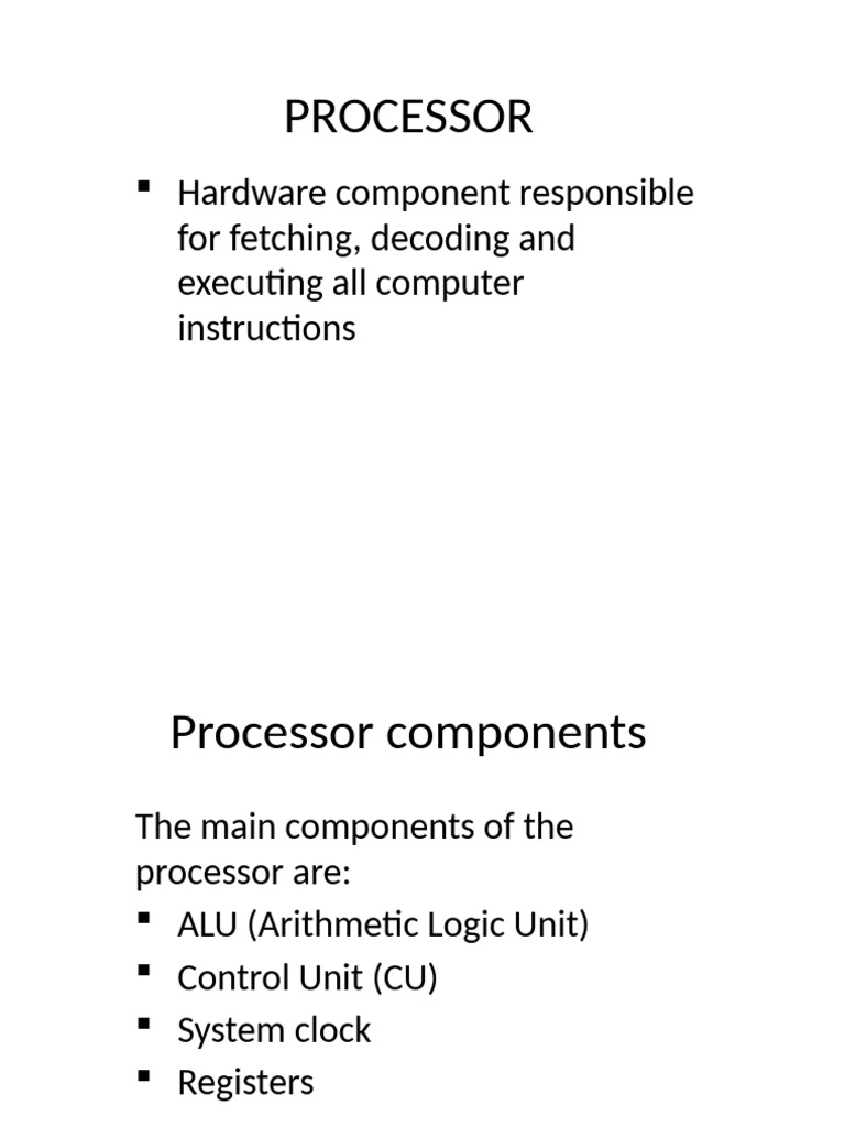 Understanding Processor Components and Performance | PDF | Central ...