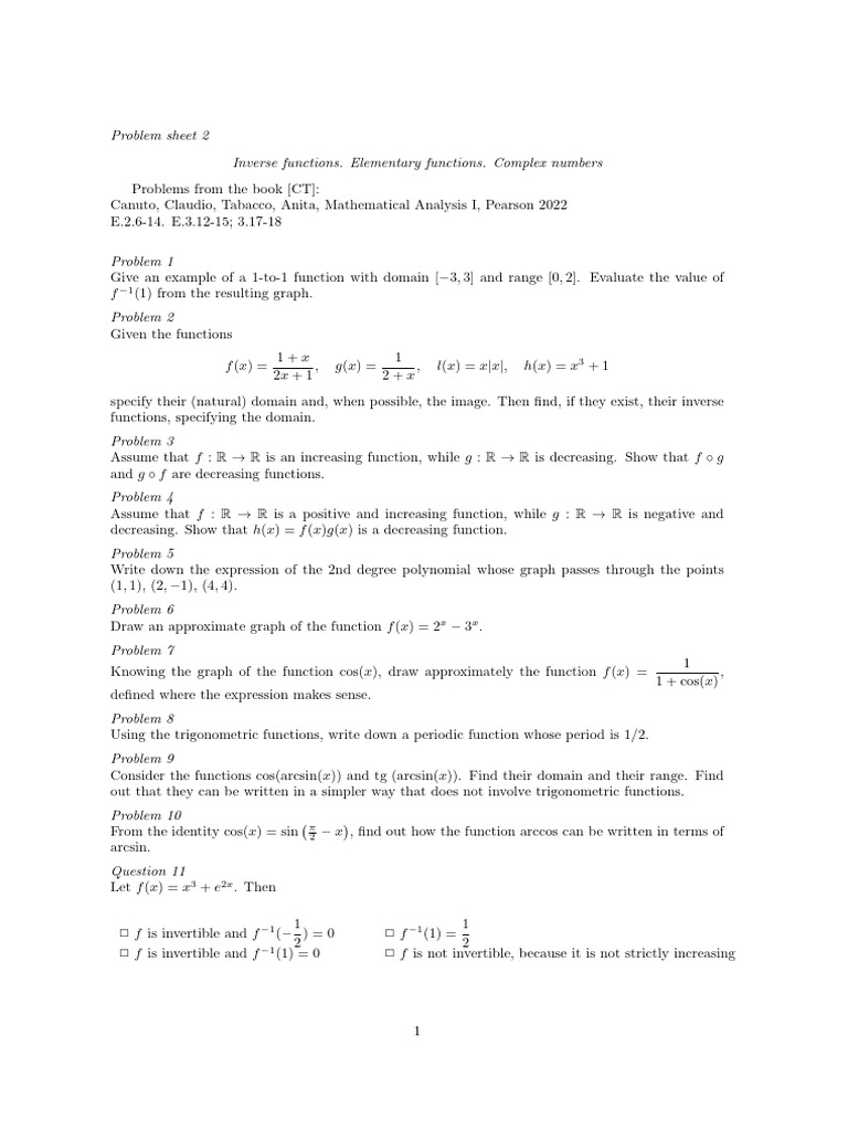 es2 | PDF | Function (Mathematics) | Complex Analysis