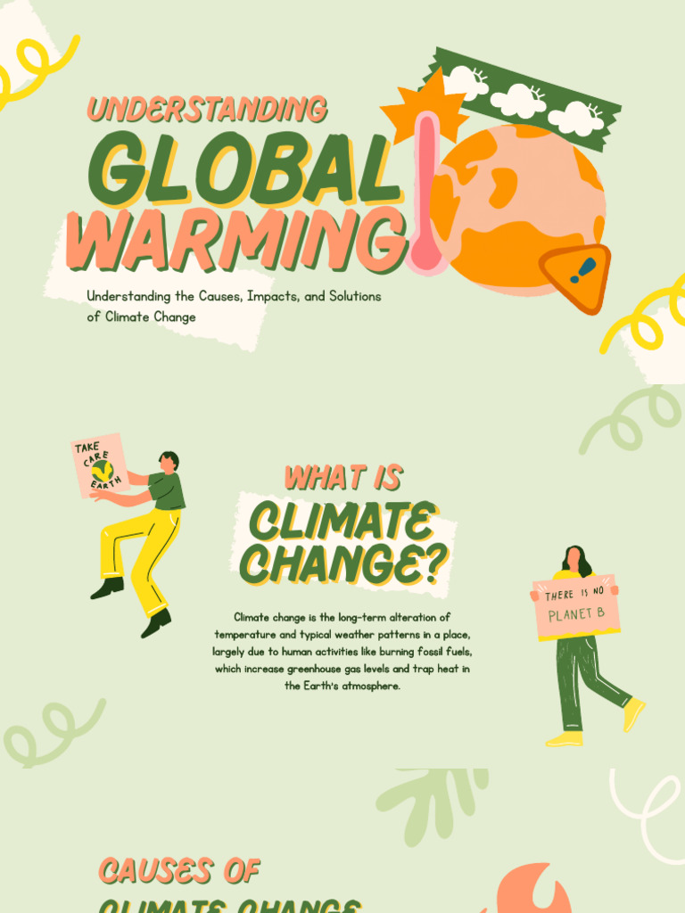 Green and Orange Illustration Understanding Climate Change Presentation ...