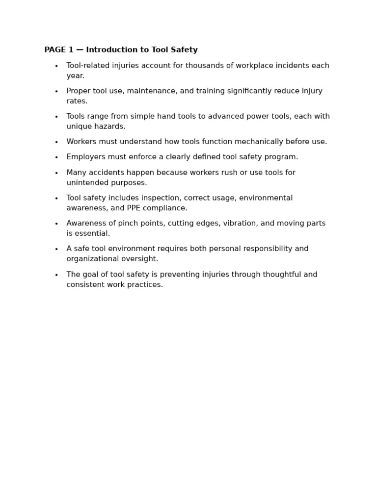 Tool Safety Additional | PDF | Occupational Safety And Health ...