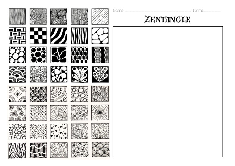 Zentangle - Folha de Atividade | PDF